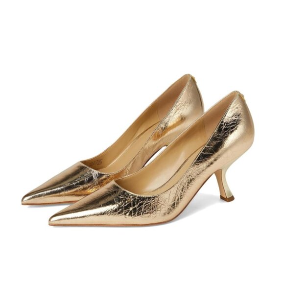 Michael Kors Luna Mid Pump Pale Gold Size 7 NIB - Picture 1 of 3